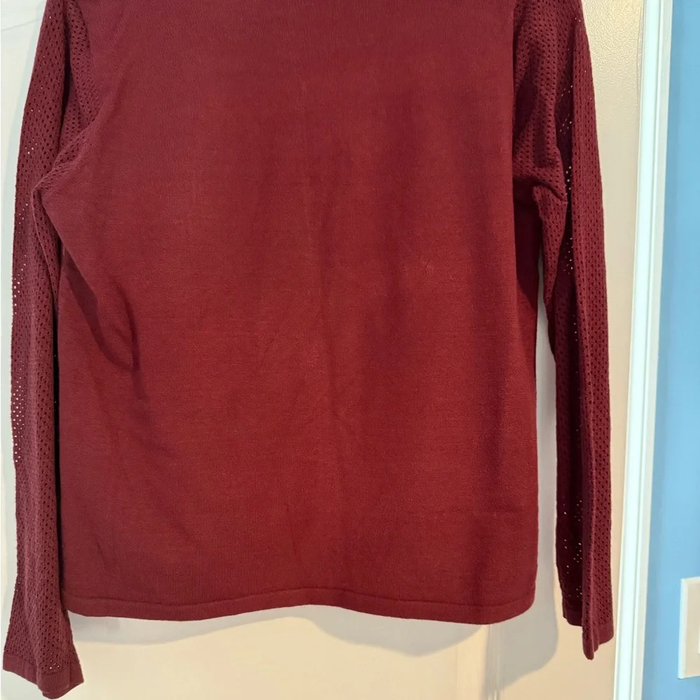 Sioni Milano Faux Leather Front Zippered Cardigan Sweater Size Large NWT - Picture 2 of 7